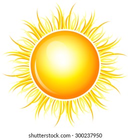 Vector illustration of shiny sun