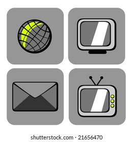 Vector illustration of shiny  Website and Internet   icons