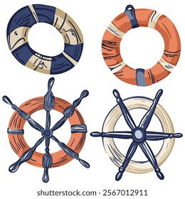 Vector illustration of ship equipment