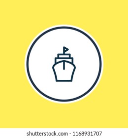 Vector illustration of ship icon line. Beautiful vehicle element also can be used as vessel icon element.
