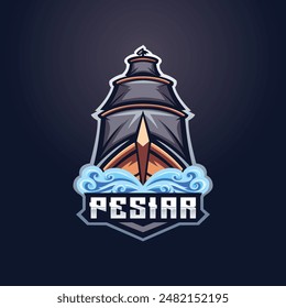 Vector Illustration Of Ship Mascot Esport Logo Design For Gaming Club	