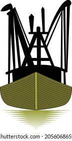 Vector illustration ship on white background