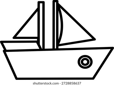 Ilustración vectorial de un barco. diseño de Vector simple. diseño plano.