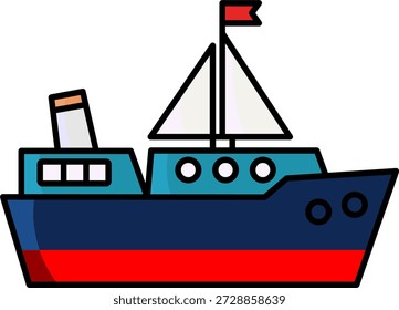 vector illustration of a ship. simple vector design. flat design.