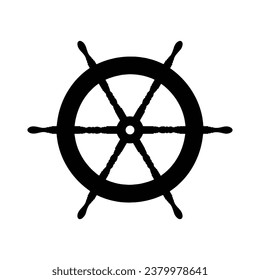 Vector Illustration of Ship Steering Wheel Icon Art