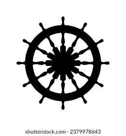 Vector Illustration of Ship Steering Wheel Icon Art