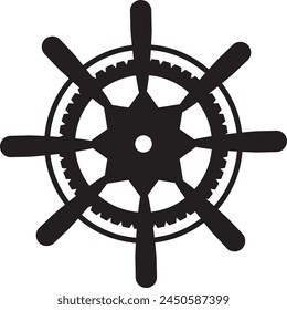 "Vector Illustration of Ship Steering Wheel"