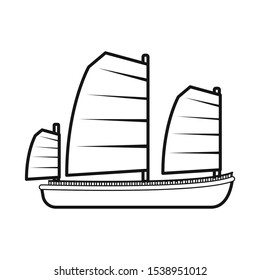 Vector illustration of ship and vietnamese logo. Web element of ship and boat stock symbol for web.