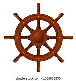 vector illustration of ship wheel marine wooden