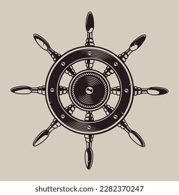 Volante del buque de la ilustración del vector en un fondo luminoso