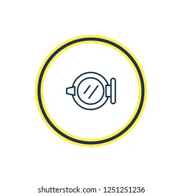 Vector illustration of ship window icon line. Beautiful marine element also can be used as porthole icon element.