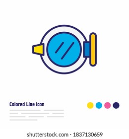 Vector illustration of ship window icon colored line. Beautiful nautical element also can be used as porthole icon element.