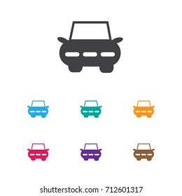 Vector Illustration Of Shipment Symbol On Sedan Icon. Premium Quality Isolated City Drive Element In Trendy Flat Style.
