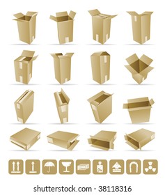 Vector Illustration of shipping box vector and Box Icon and Signs