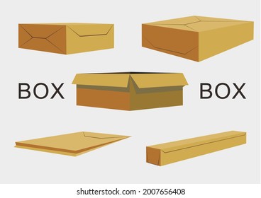 Vector illustration of a shipping box as a symbol to use to convey meaning. on the transport side