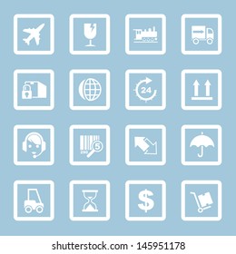 Vector illustration of shipping, delivery and logistics icons.