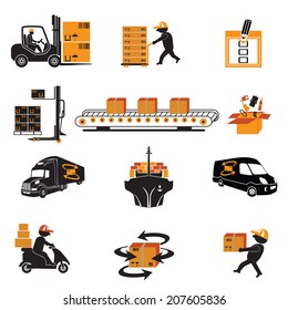 Vector illustration of shipping icons.