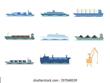 Vector illustration of ships