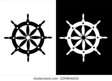 vector illustration of a ship's rudder,illustration of a ship's rudder with white and black bagrond