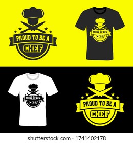 Vector illustration of a shirt design with a chef theme.