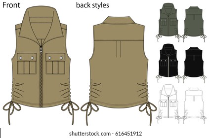 Vector illustration of shirt Front and back views