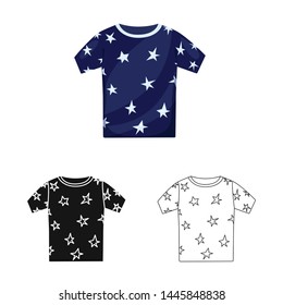 Vector illustration of shirt and toddler logo. Collection of shirt and clothes vector icon for stock.