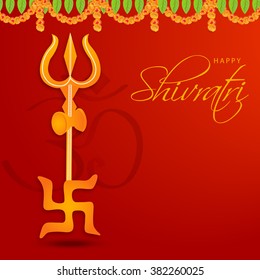  Vector Illustration of  Shivratri background wit trishul for Hindu festival celebrated of the God Shiva.
