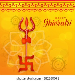  Vector Illustration of  Shivratri background wit trishul for Hindu festival celebrated of the God Shiva.
