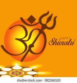  Vector Illustration of  Shivratri background wit trishul for Hindu festival celebrated of the God Shiva.