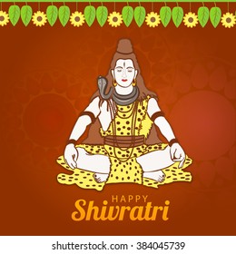 Vector Illustration of Shivratri background wit trishul for Hindu festival celebrated of the God Shiva.