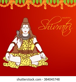 Vector Illustration of Shivratri background wit trishul for Hindu festival celebrated of the God Shiva.