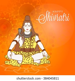 Vector Illustration of Shivratri background wit trishul for Hindu festival celebrated of the God Shiva.