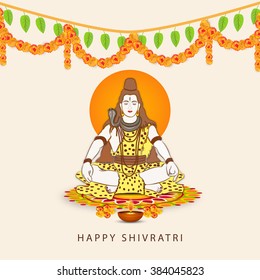 Vector Illustration of Shivratri background wit trishul for Hindu festival celebrated of the God Shiva.