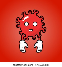 vector illustration of shock corona virus. lose and end of pandemic.