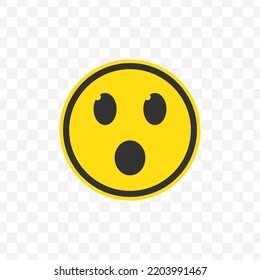 Vector illustration of shocked emoticons. Colored icons for website design .Simple design on transparent background (PNG).