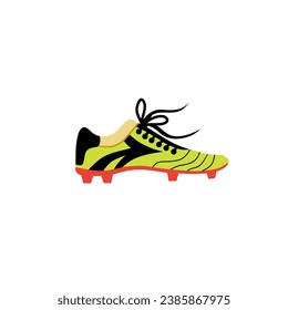 Ilustración vectorial del diseño de zapatos para el fútbol visto desde el lado.  Esta imagen es adecuada para el diseño de su negocio de producción de zapatos de fútbol