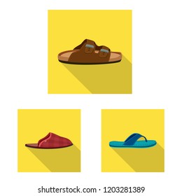 Vector illustration of shoe and footwear logo. Set of shoe and foot stock symbol for web.