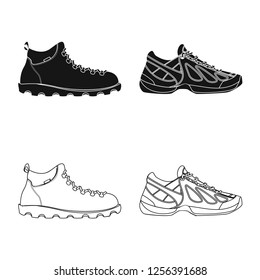 Vector illustration of shoe and footwear logo. Collection of shoe and foot stock vector illustration.
