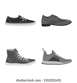 Vector illustration of shoe and footwear logo. Set of shoe and foot stock vector illustration.