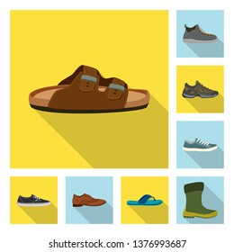 Vector illustration of shoe and footwear logo. Collection of shoe and foot vector icon for stock.