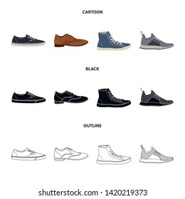 Vector illustration of shoe and footwear logo. Collection of shoe and foot vector icon for stock.