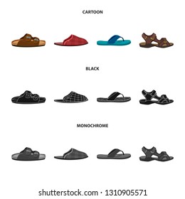 Vector illustration of shoe and footwear symbol. Set of shoe and foot stock vector illustration.
