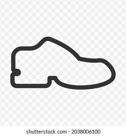 Vector illustration of shoe icon in dark color and transparent background(png).