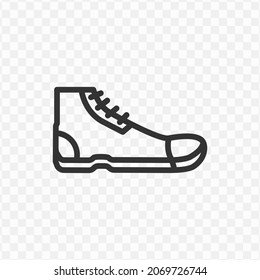 Vector illustration of shoe icon in dark color and transparent background(png).