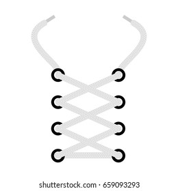 Vector Illustration Shoe Lace Icon, Symbol. Lacing Isolated On White.