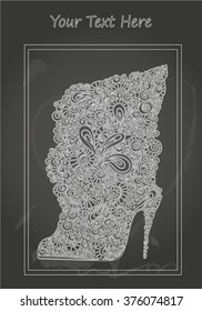 Vector illustration of shoe on chalkboard background