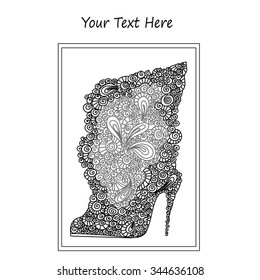 Vector illustration of a shoe on heel