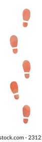 Vector illustration of shoe print after 5 steps