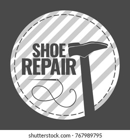 Vector illustration of shoe repair. A label, a symbol, an element of design for your projects.
