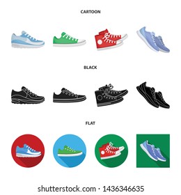 Vector illustration of shoe and sport logo. Collection of shoe and fitness stock symbol for web.